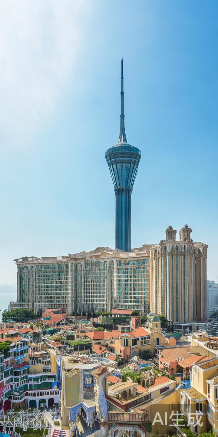 澳门旅游塔：作为澳门的标志性建筑之一，距离威尼斯度